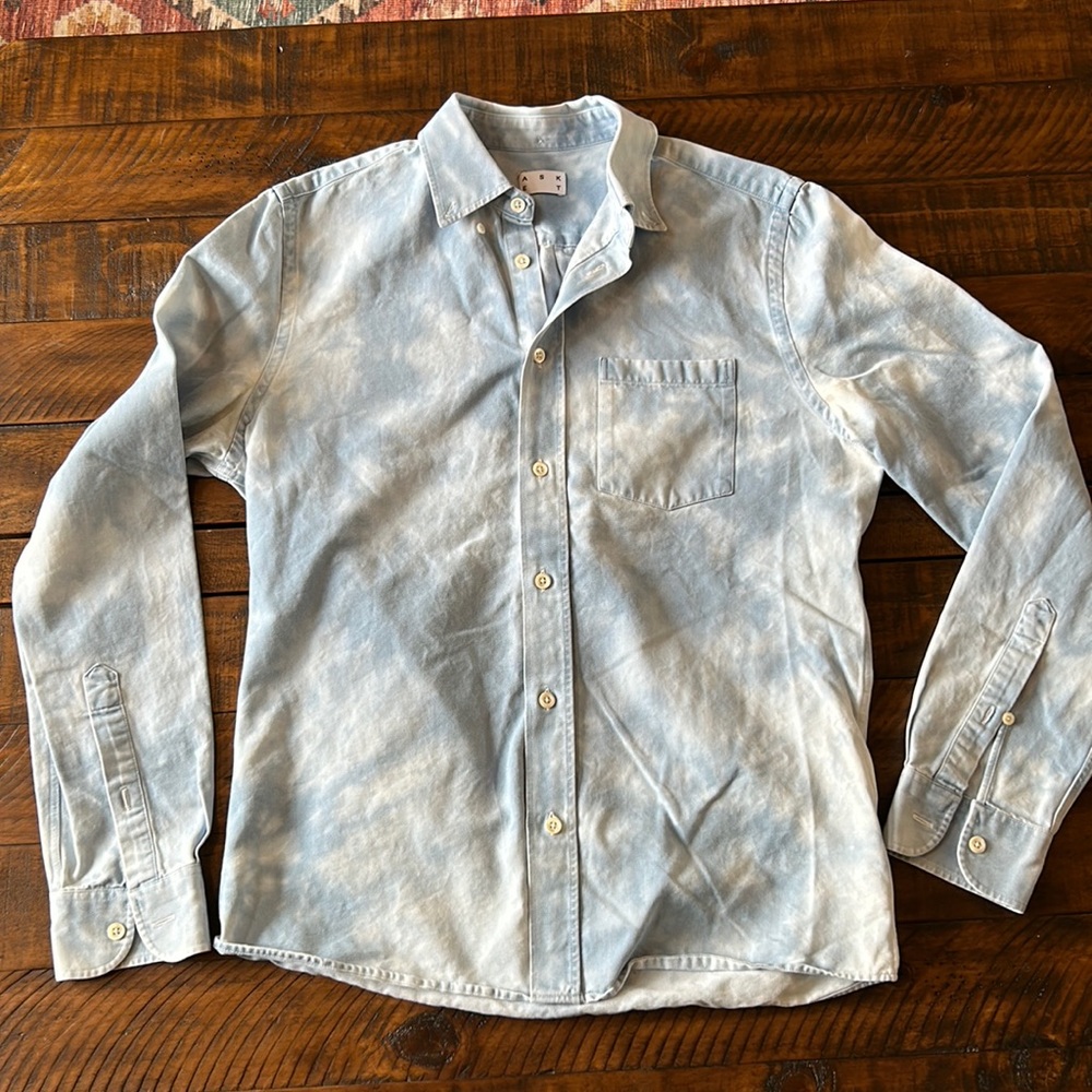 Light Blue Button-Down Shirt - Womenโs Casual Long Sleeve